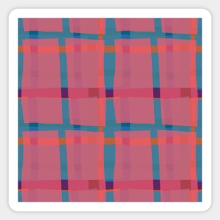 Contemporary Color Block Mid-Century Modern Pseudo Plaid Sticker